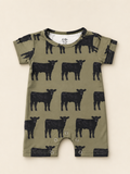 Bamboo Black Angus Cattle Romper
