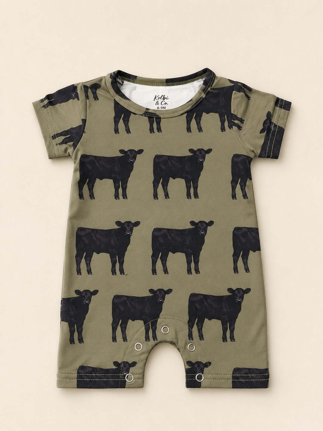 Bamboo Black Angus Cattle Romper