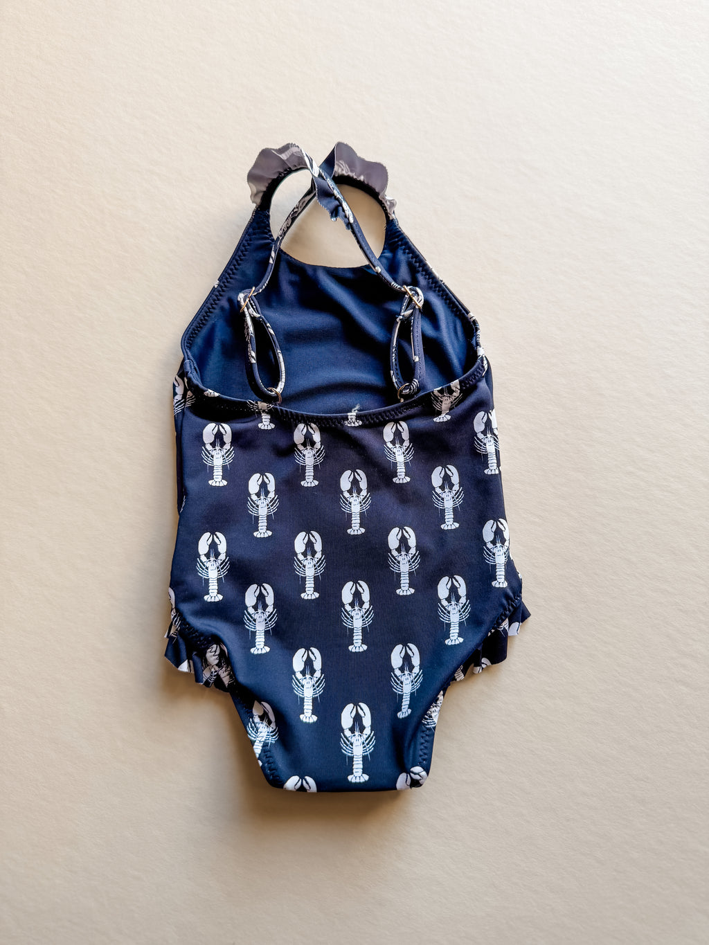 Navy Lobster Ruffle Swimsuit