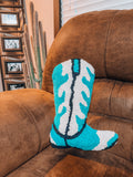 Turquoise Western Throw Pillow