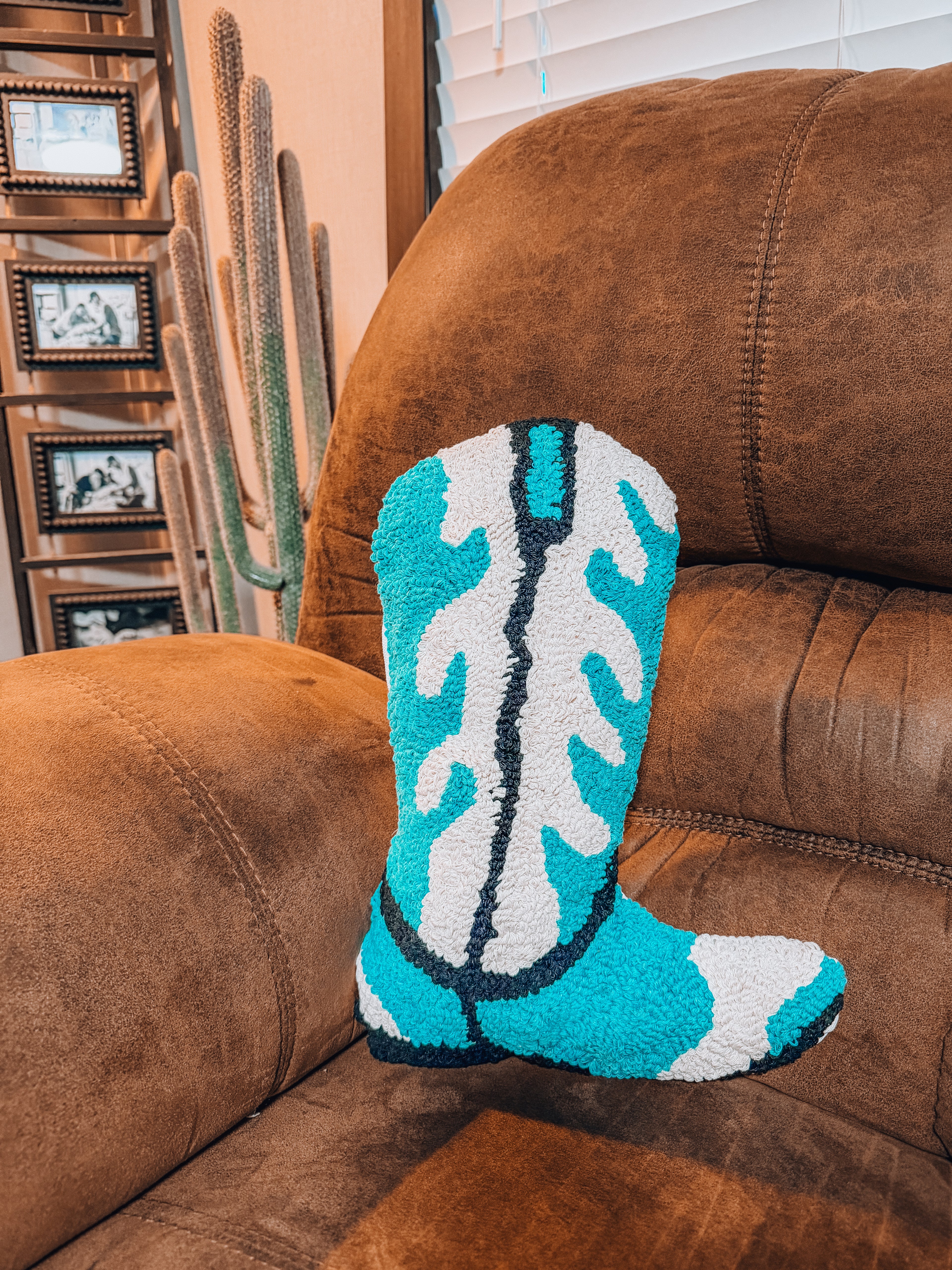 Turquoise Western Throw Pillow
